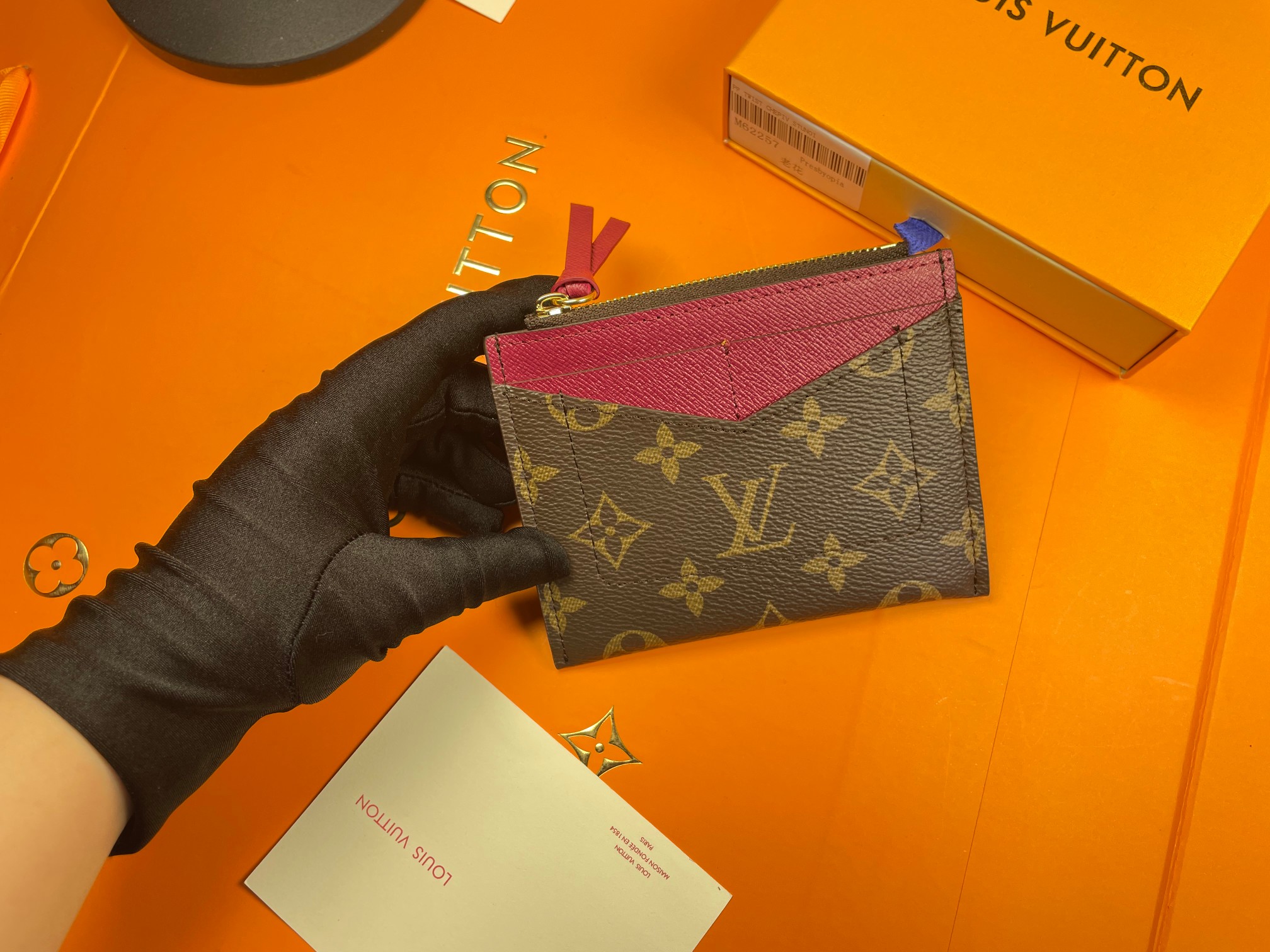 Card holder in a person's hand