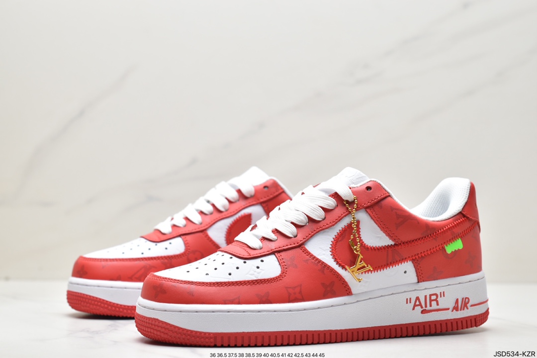 LV x Air Force 1 Low joint white and orange print IA9VA7