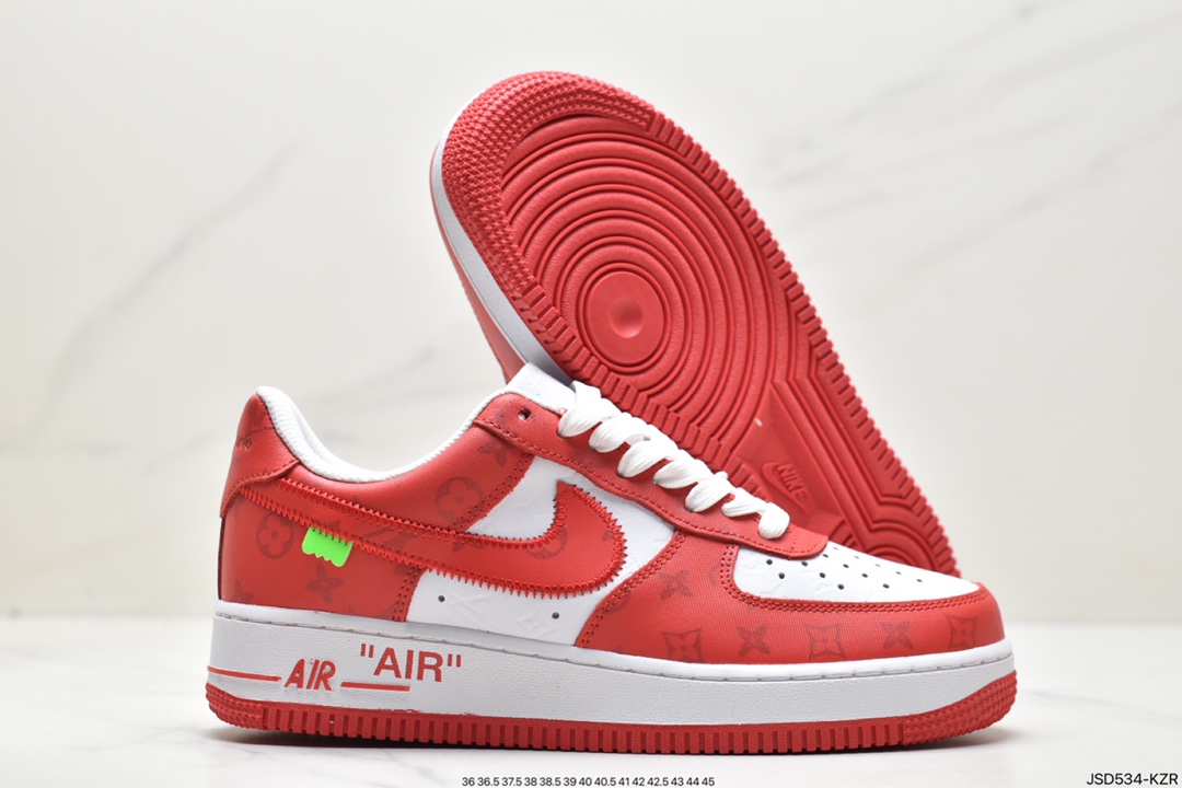 LV x Air Force 1 Low joint white and orange print IA9VA7