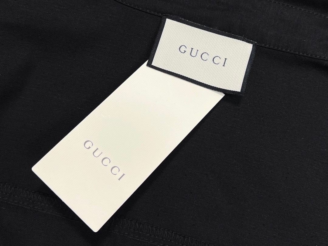 240  Gucci/古驰限定款织带环保水洗全棉休闲衬衫