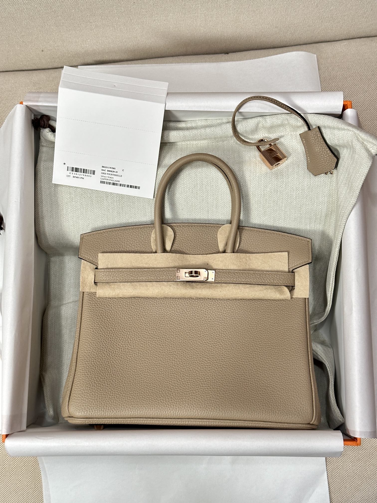 Hermes Birkin 25 Gris Tourterelle 25cm everyday shoulder