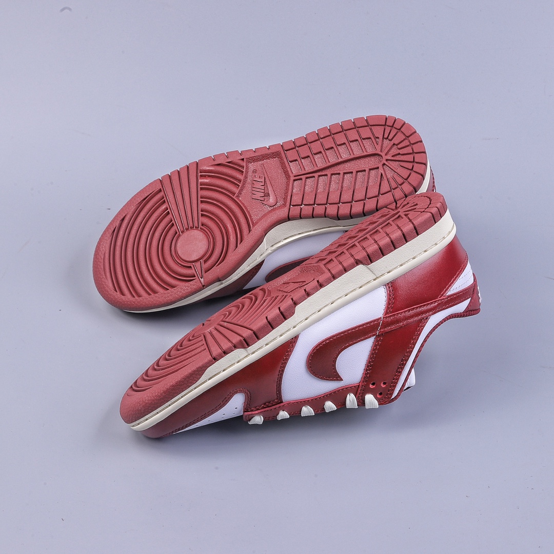 300 Nike Dunk Low PRM ”Team Red ” and White 做旧白红 复古白红  FJ4555-100