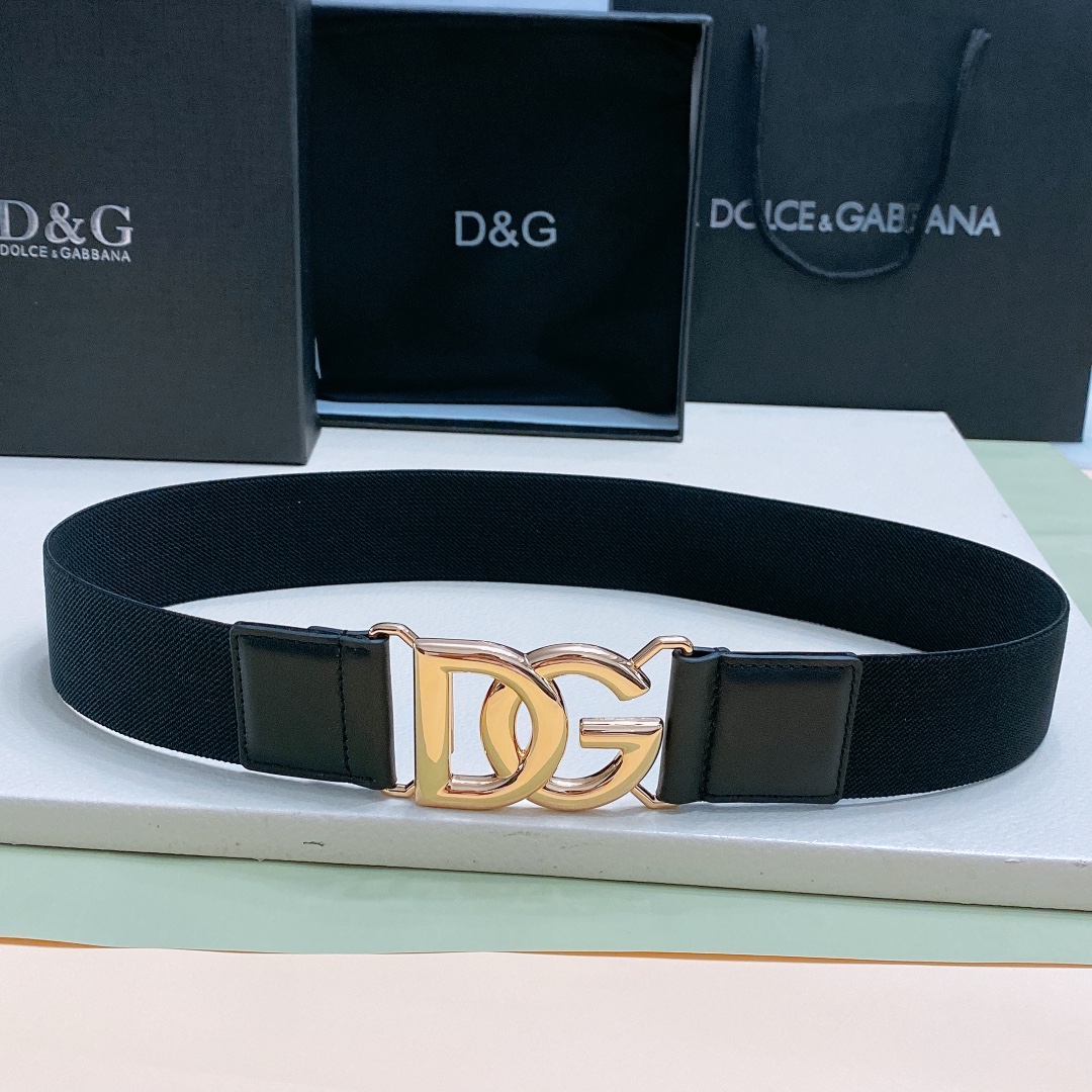DG搭扣勾扣开合徽标弹力腰带全新弹力