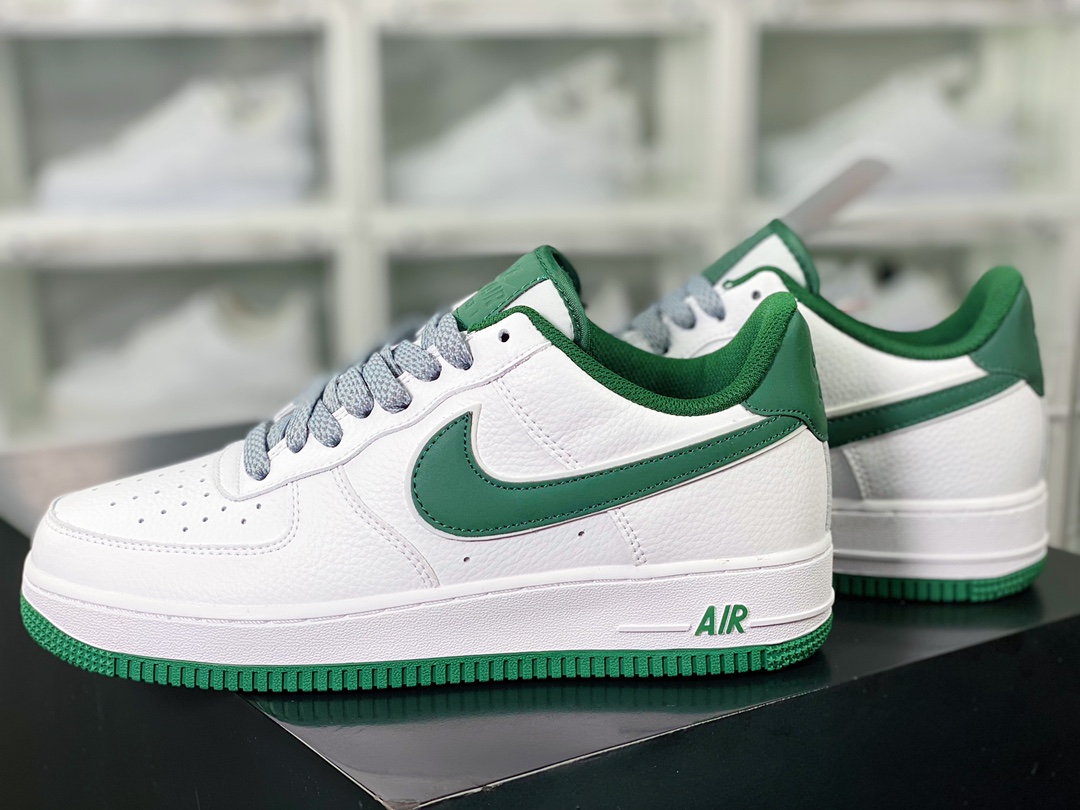 Air Force 1'07 Low ”Beige White/Dark Green/Reflective” Air Force One classic low-top sneakers ”Leather White Dark Green 3M Reflective Overlap Hook” LS0216-028