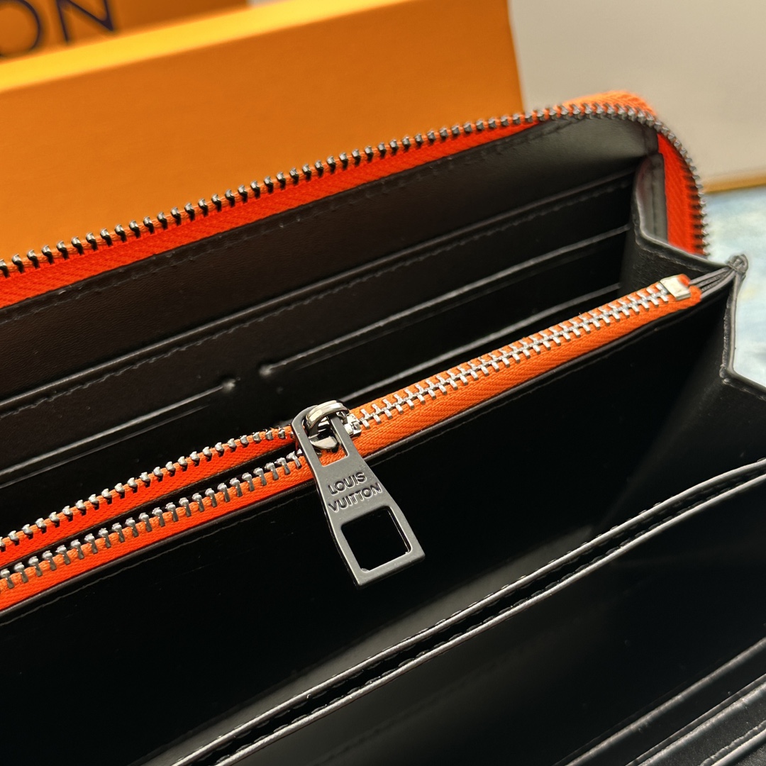 Long leather wallet in a bag