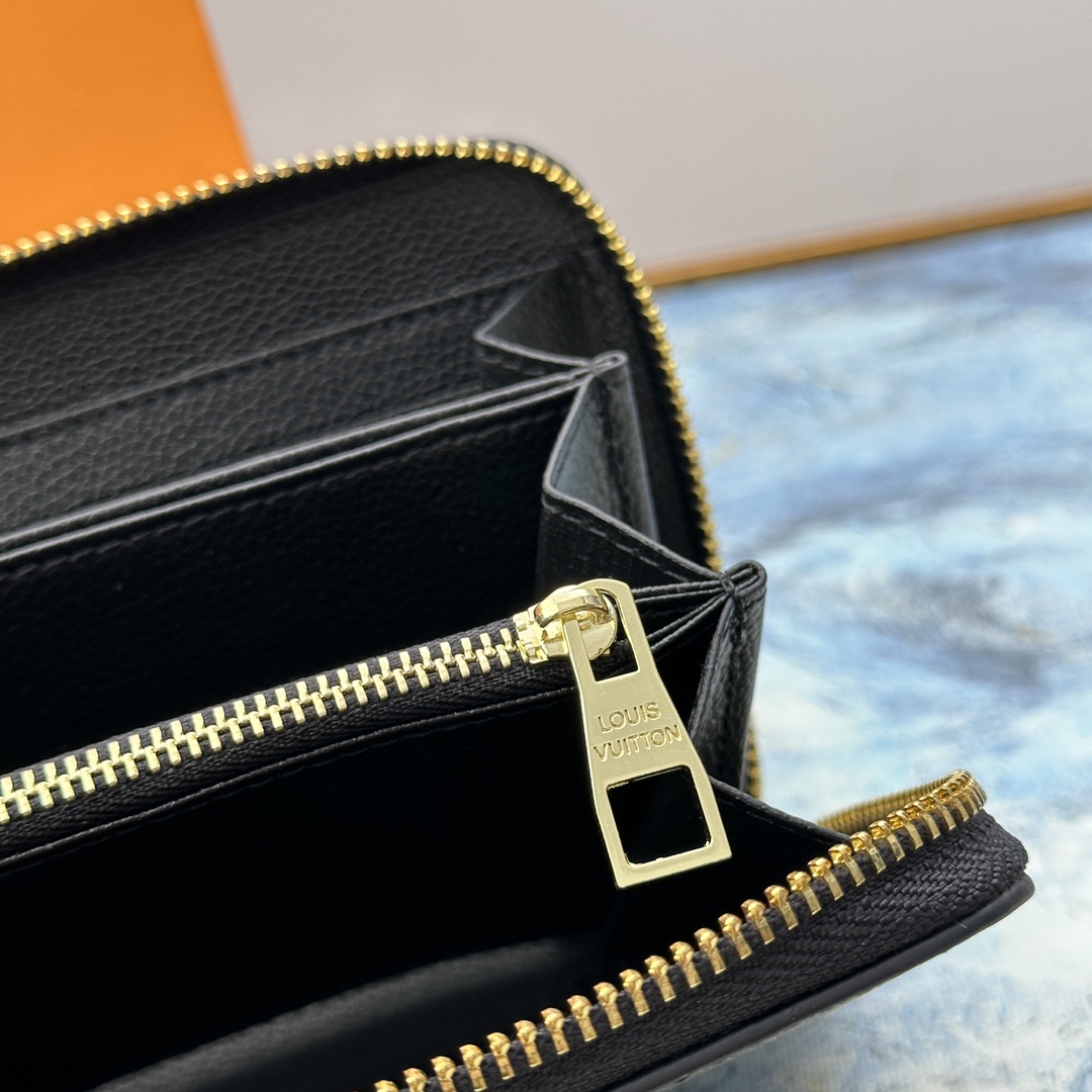 Long leather wallet in a bag