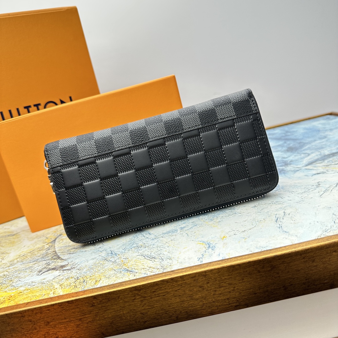 Close-up of black sapphire leather wallet