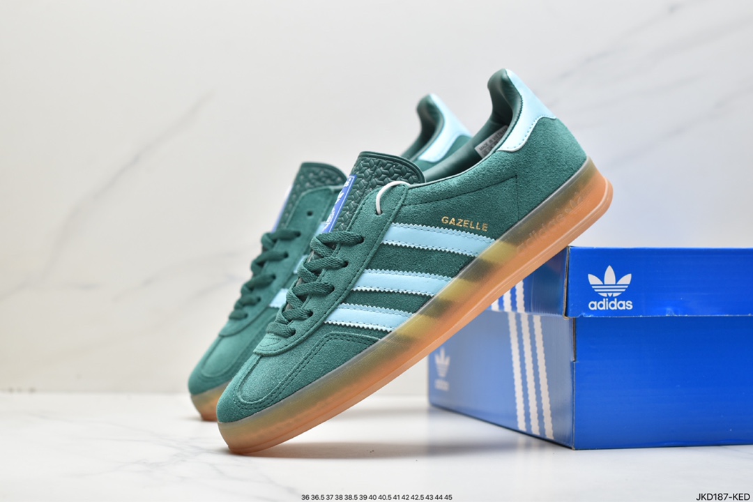 Adidas Originals Gazelle Indoor clover retro casual non-slip wear-resistant low-top sneakers HQ8717