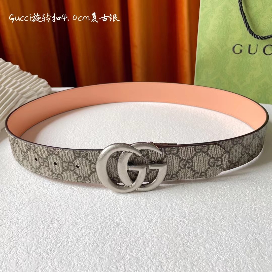 Gucci新品一面新款杏色pvc印花