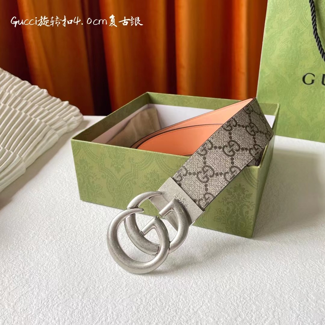 Gucci新品一面新款杏色pvc印花