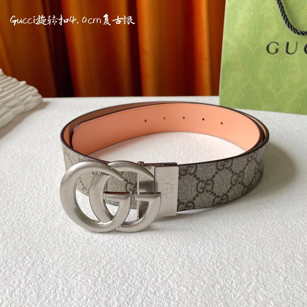 Gucci新品一面新款杏色pvc印花