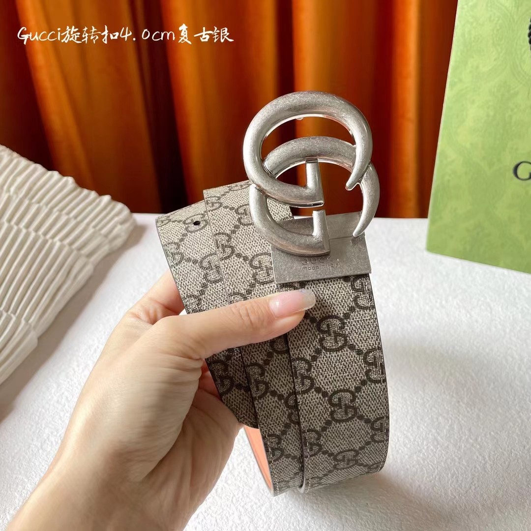 Gucci新品一面新款杏色pvc印花