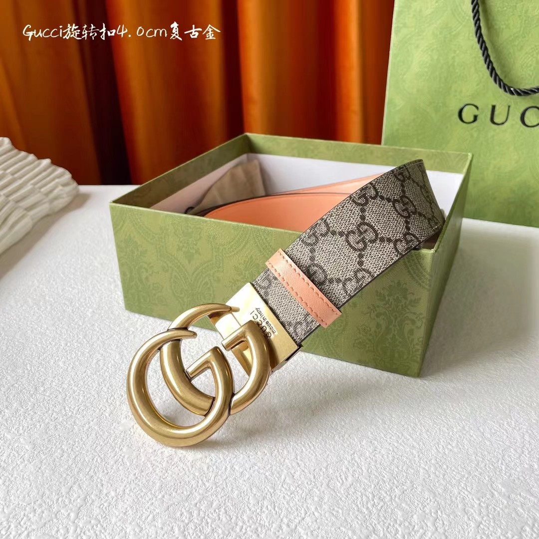 Gucci新品一面新款杏色pvc印花