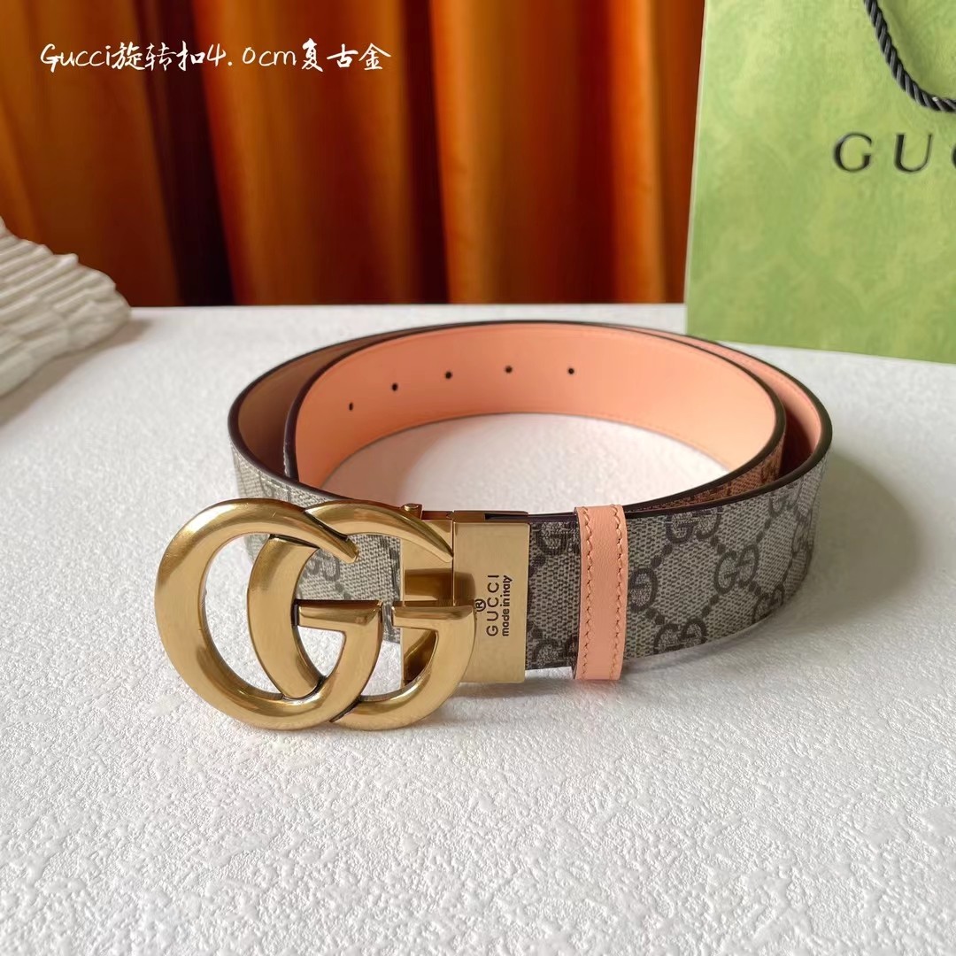 Gucci新品一面新款杏色pvc印花