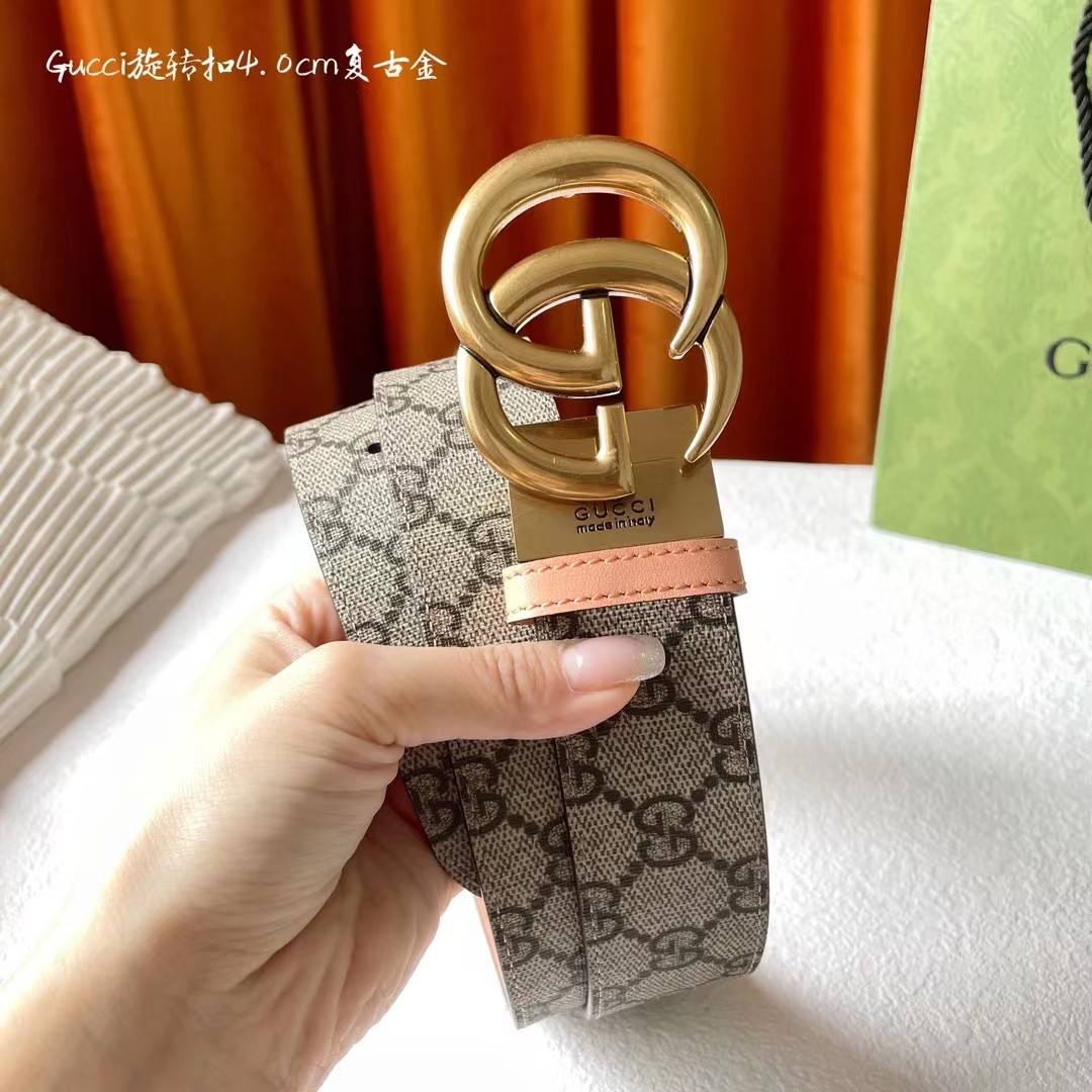 Gucci新品一面新款杏色pvc印花