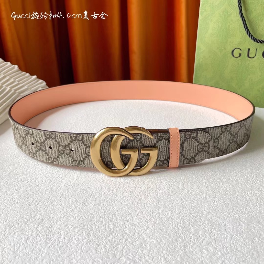 Gucci新品一面新款杏色pvc印花