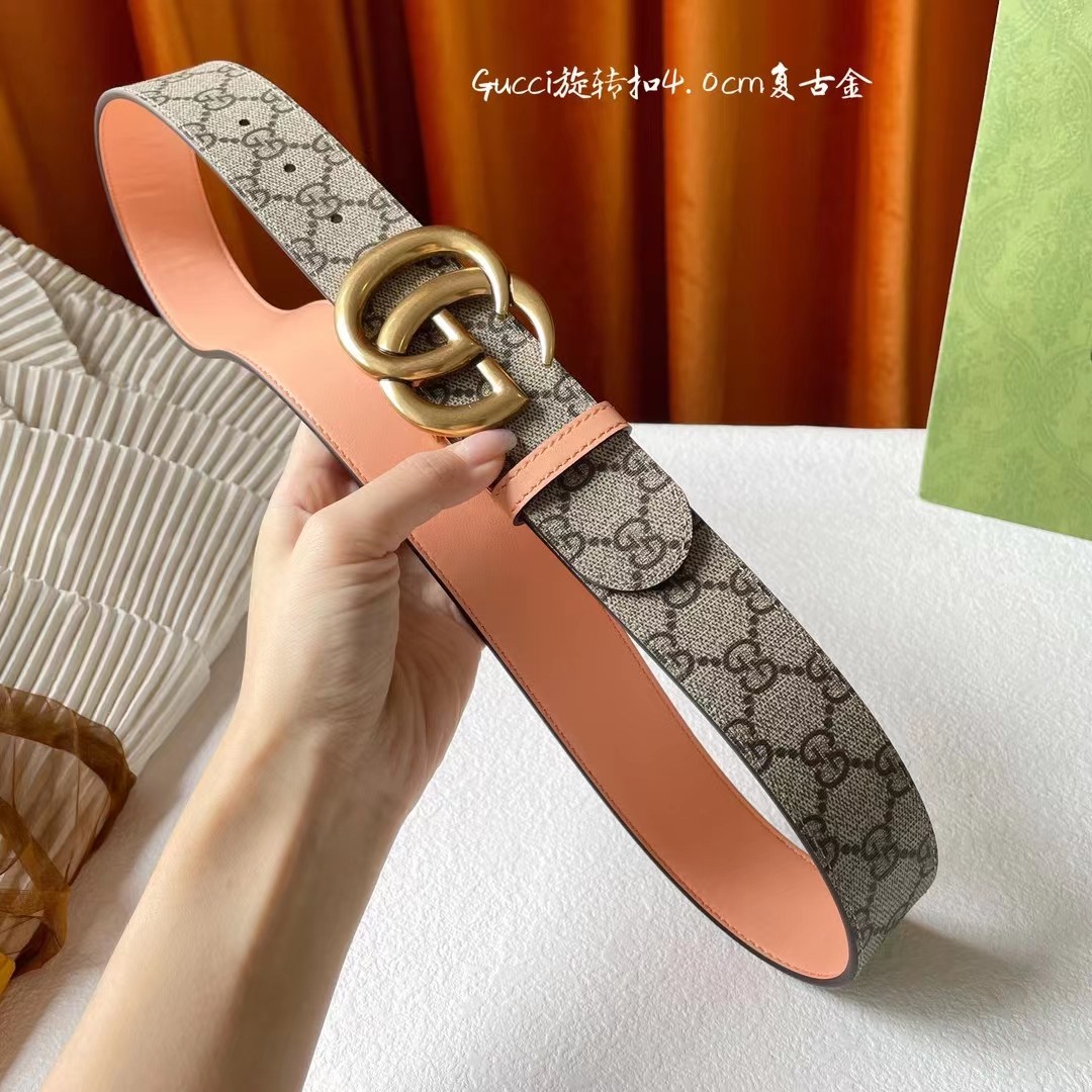Gucci新品一面新款杏色pvc印花