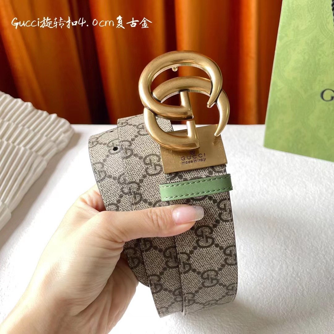 Gucci新品一面新款杏色pvc印花