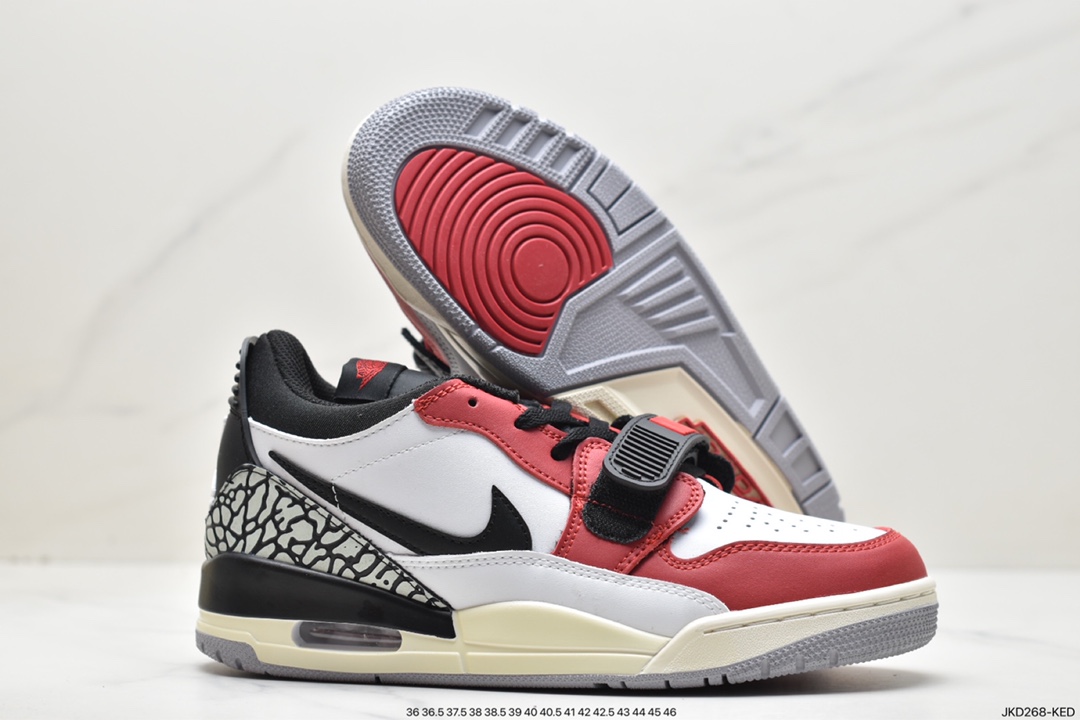 Air Jordan Legacy 312 has a staggered design CD7069-106