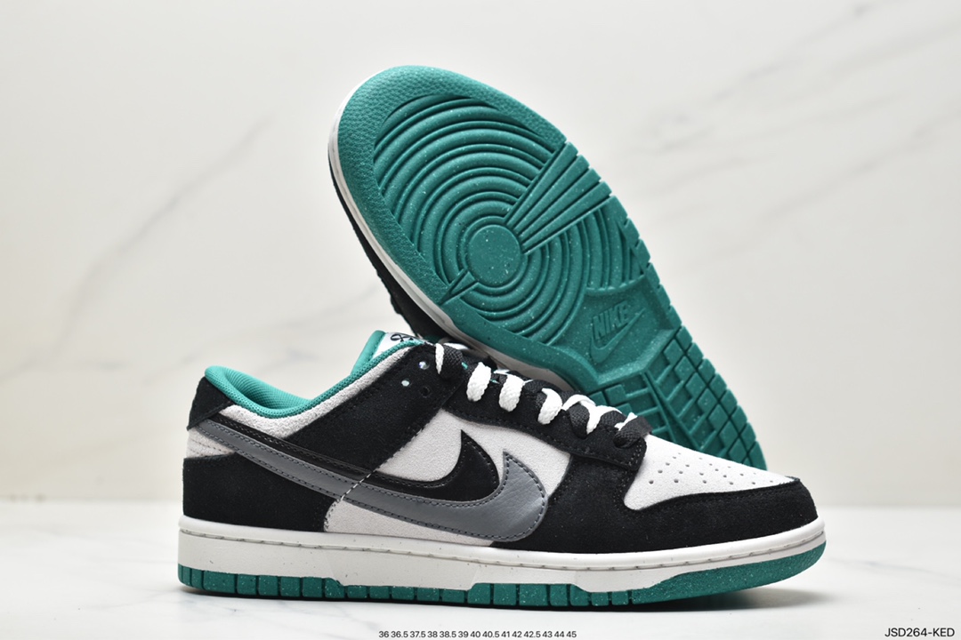 Nike Dunk Low SB low-top skateboard shoes/black and gray double hook series custom version DO9457-133