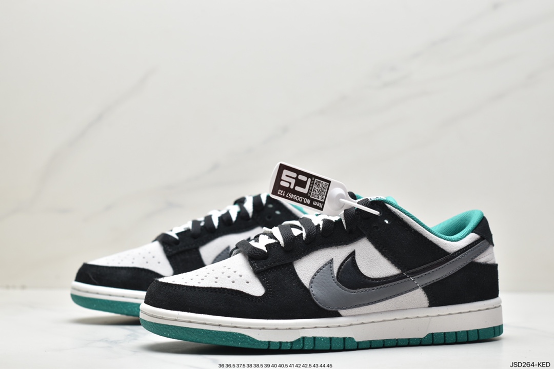 Nike Dunk Low SB low-top skateboard shoes/black and gray double hook series custom version DO9457-133