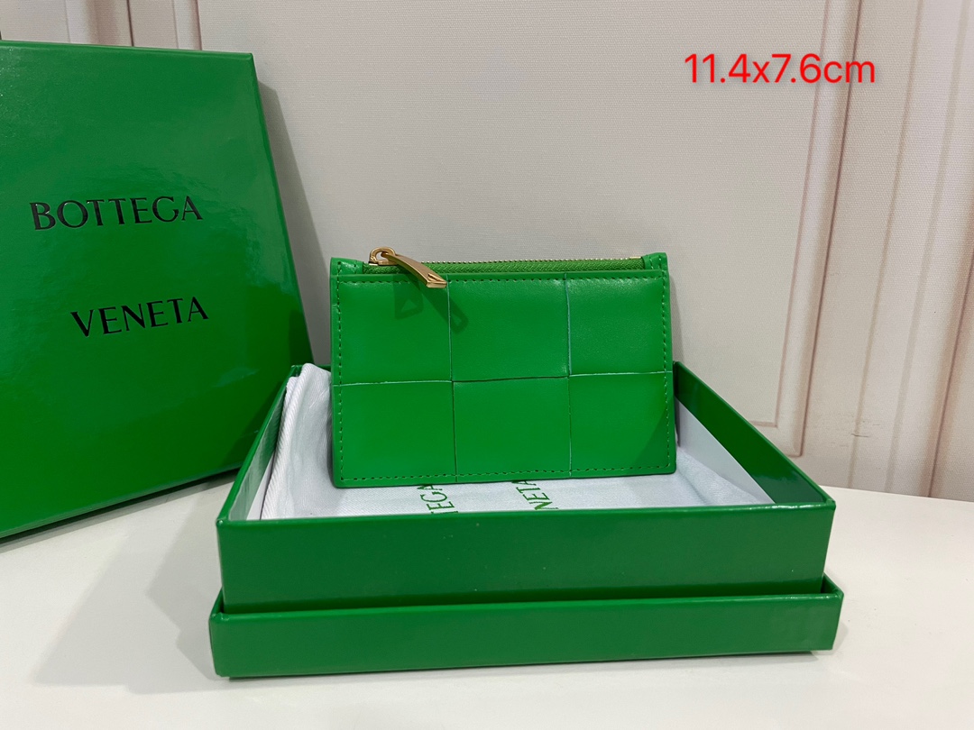 Porte-cartes Bottega Veneta Intreccio en cuir tressé 3 emplacements poche centrale