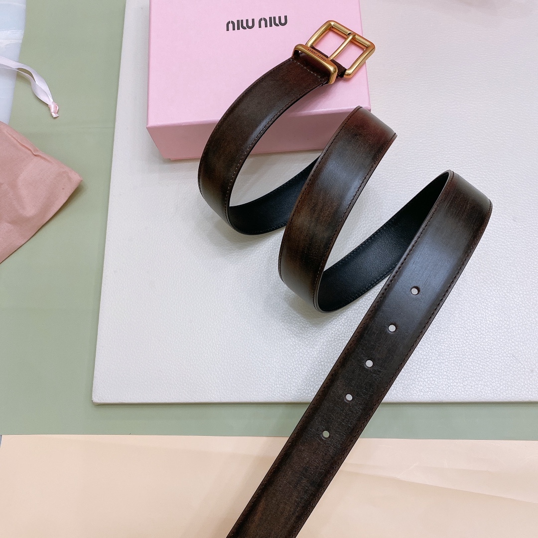 渐变/洗水色miumiu23金属搭扣