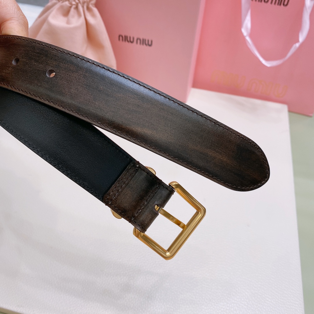 渐变/洗水色miumiu23金属搭扣
