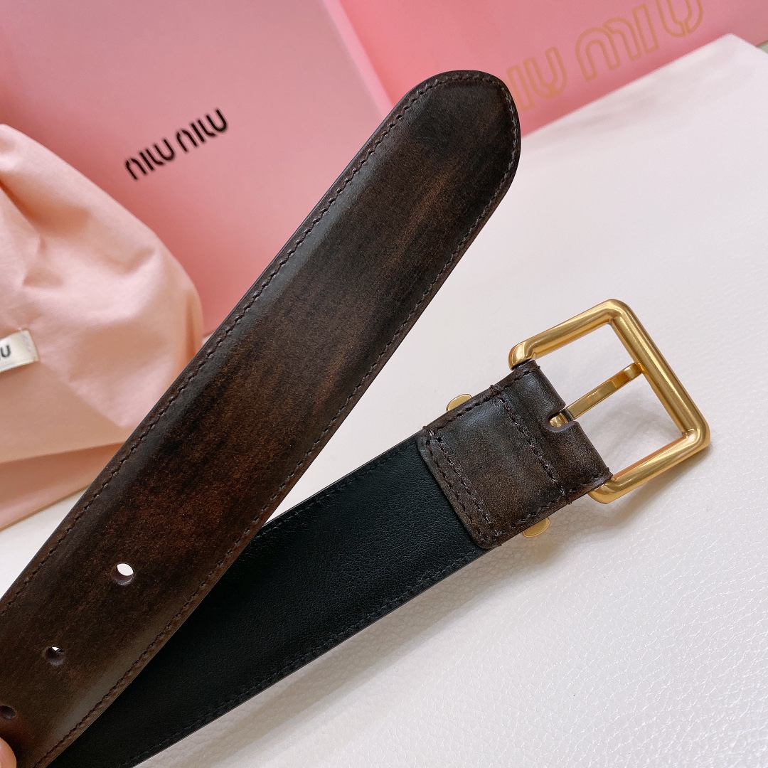 渐变/洗水色miumiu23金属搭扣