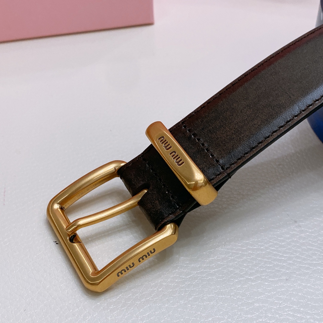 渐变/洗水色miumiu23金属搭扣