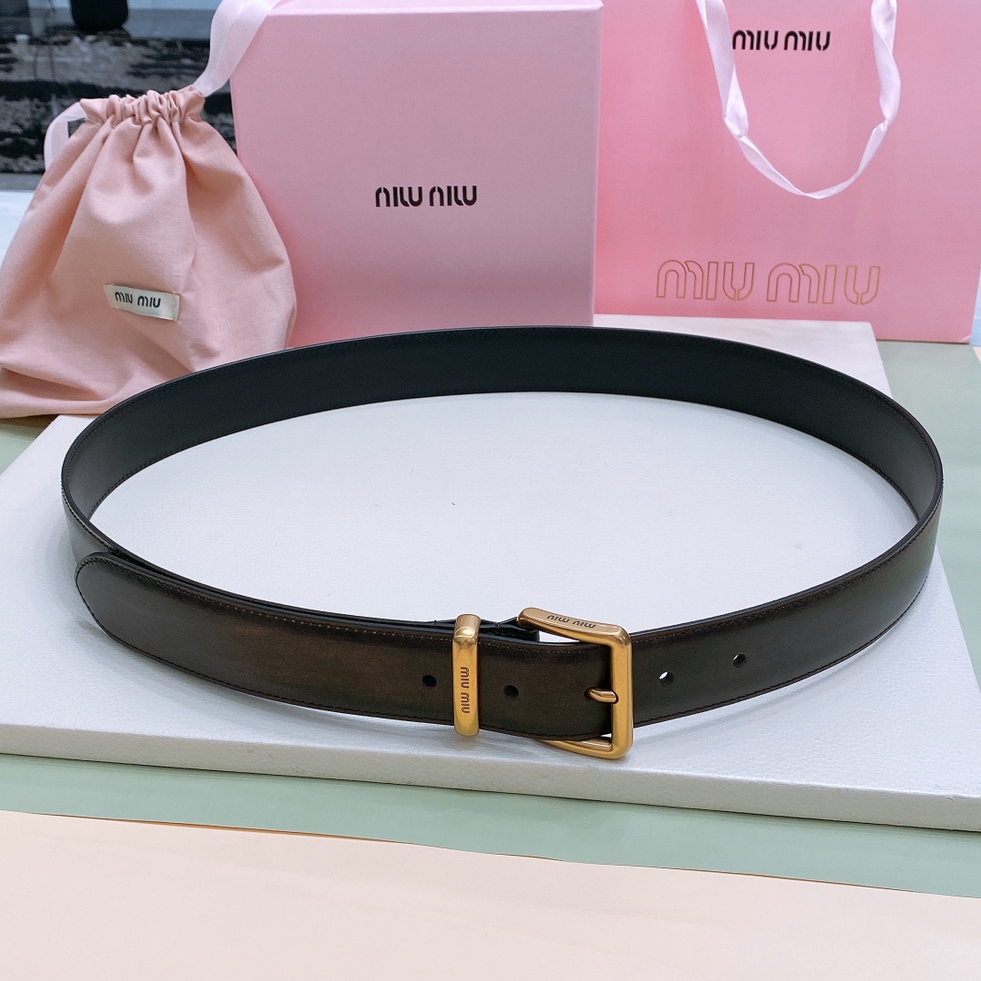 渐变/洗水色miumiu23金属搭扣