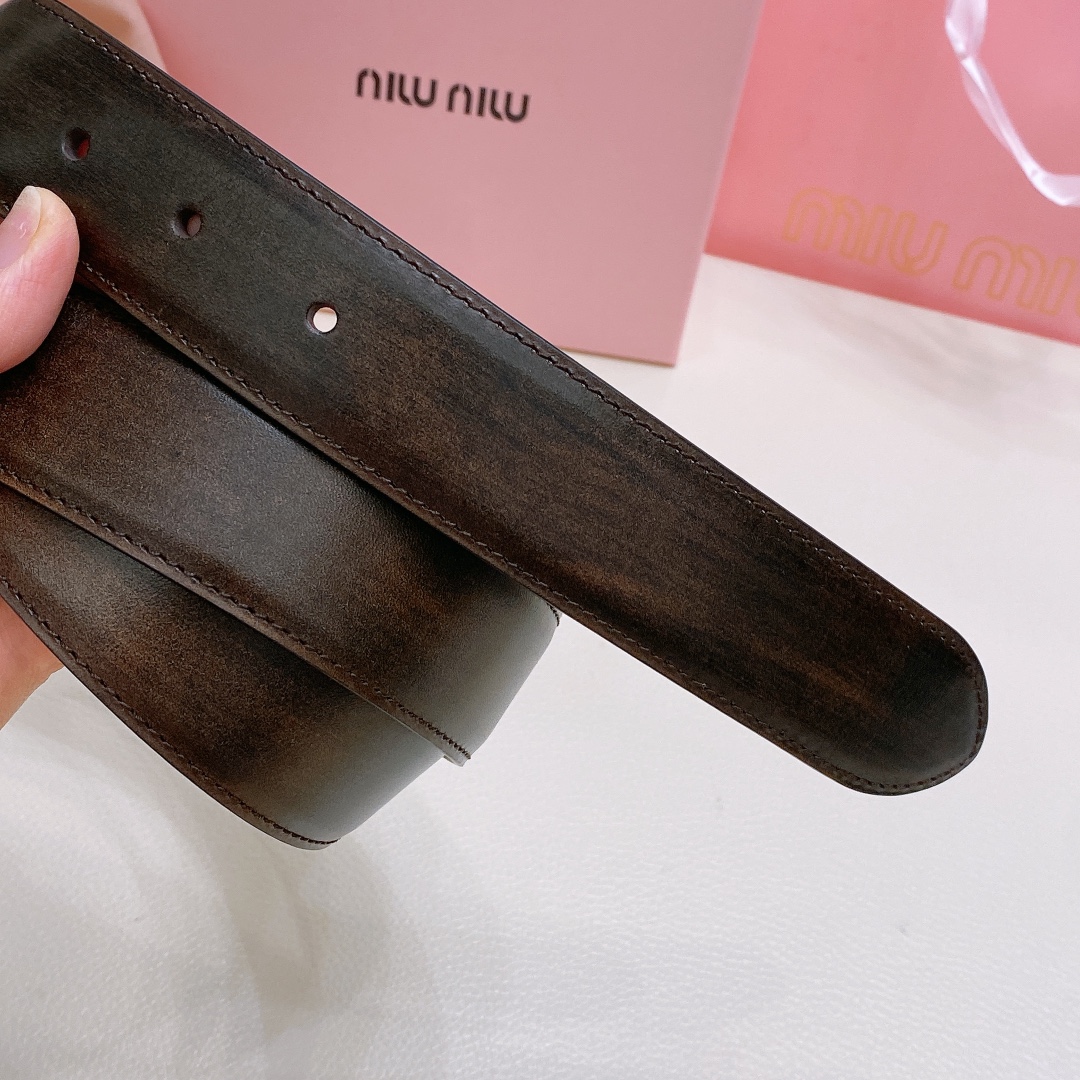渐变/洗水色miumiu23金属搭扣