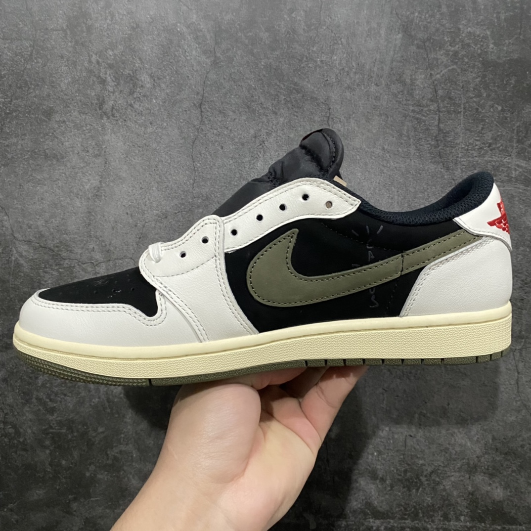 PK same source cost-effective version Air Jordan 1 x Travis Scott AJ1 x TS joint white black and green hook 5.0 DZ4137-106