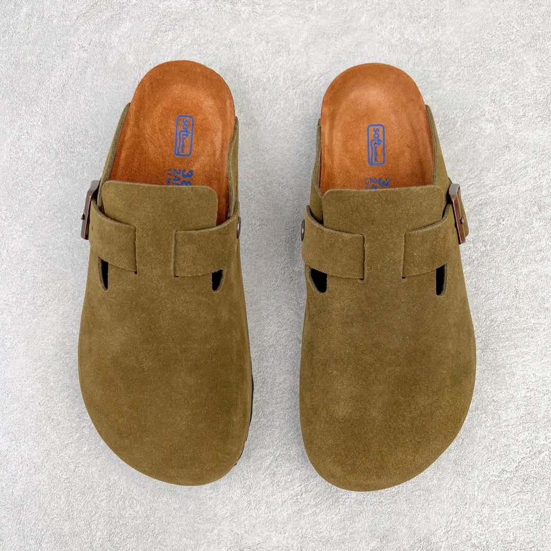 图片[2]-零售💰250 ＃DC Birkenstock Boston VL 勃肯软木底包头拖鞋 天鹅绒般的绒面革赋子休闲的经典外观 四季皆宜 柔软的鞋床采用额外的泡沫缓冲层 提供额外的舒适感和全天支撑 全网独家首发 源于德国的严谨工艺  牛巴戎面 中层松木 EVA 三层组合大底 优质牛皮面料五金扣 出口订单 尺码：35-44 编码：by2936050-运动鞋