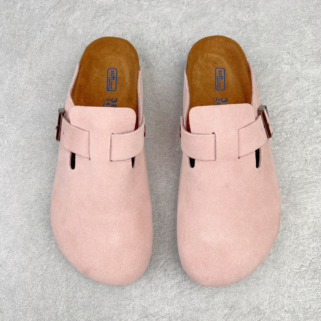 图片[2]-零售💰250 ＃DC Birkenstock Boston VL 勃肯软木底包头拖鞋 天鹅绒般的绒面革赋子休闲的经典外观 四季皆宜 柔软的鞋床采用额外的泡沫缓冲层 提供额外的舒适感和全天支撑 全网独家首发 源于德国的严谨工艺  牛巴戎面 中层松木 EVA 三层组合大底 优质牛皮面料五金扣 出口订单 尺码：35-44 编码：by2936050-运动鞋