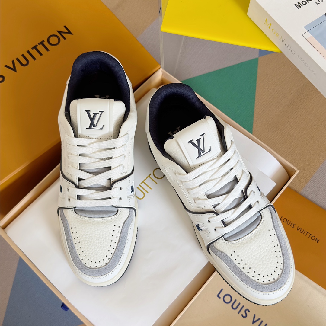 Louis Vuitton Skateboard Shoes Sneakers Sewing Unisex Men Cowhide TPU Fashion Casual