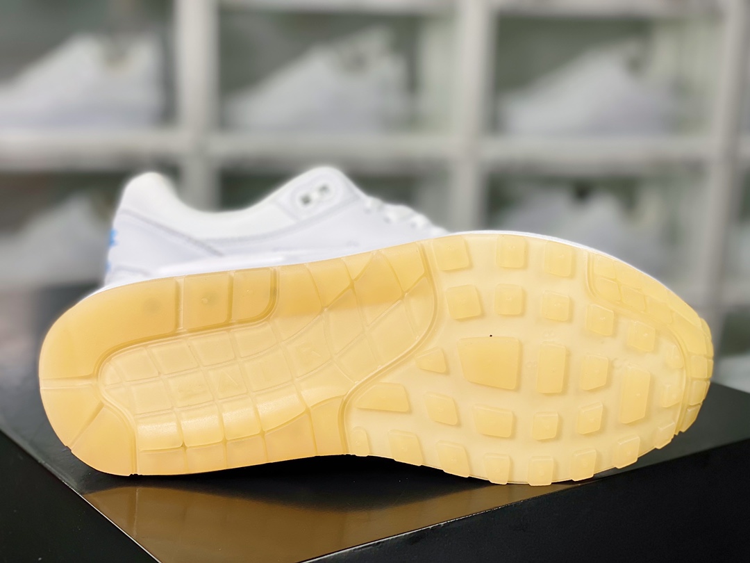 240  Air Max 1 Premium”Jewel/White/Black”初代复古气垫慢跑鞋“皮革蓝白小钩”918354-100