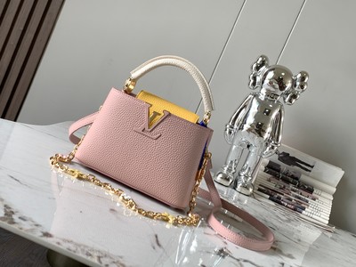 Louis Vuitton LV Capucines Bags Handbags High Quality Replica Pink Taurillon Chains M20845