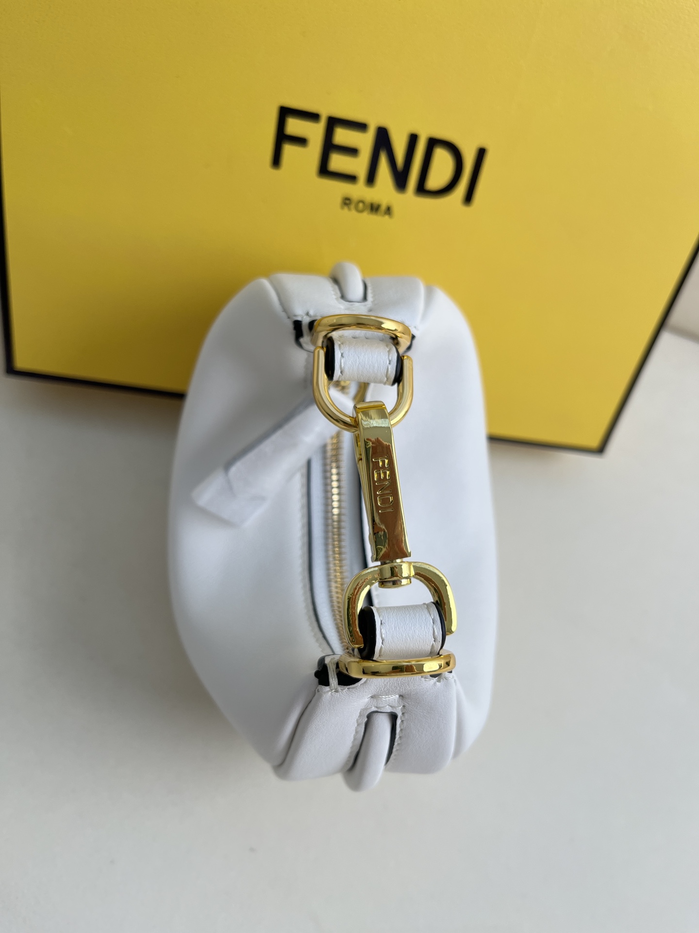 Fendi Fendipraphy White Small Crescent Shoulder Bag - Stylish and Compact 4 i1682929532 3494 3