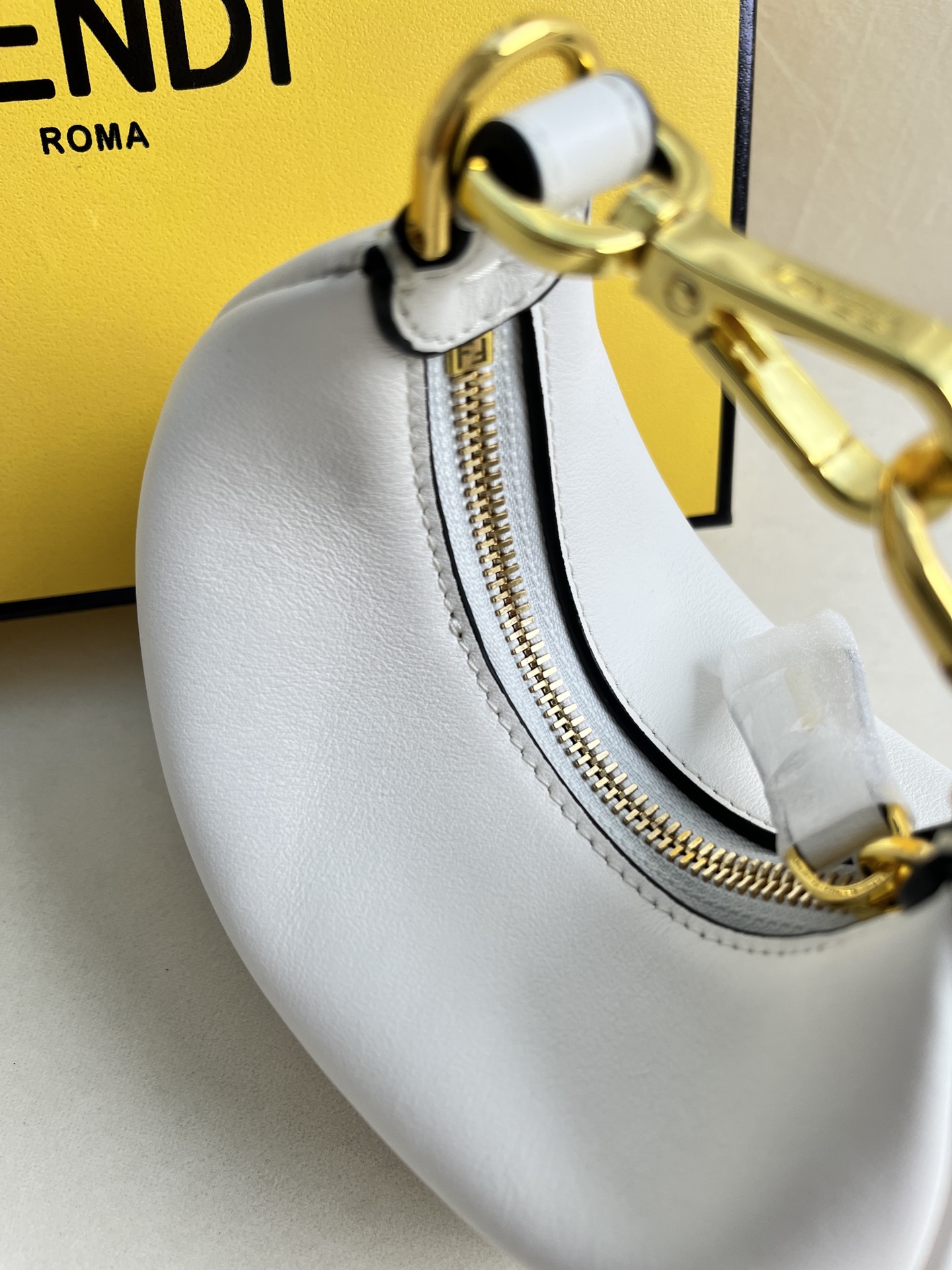 Fendi Fendipraphy White Small Crescent Shoulder Bag - Stylish and Compact 6 i1682929532 9991 5