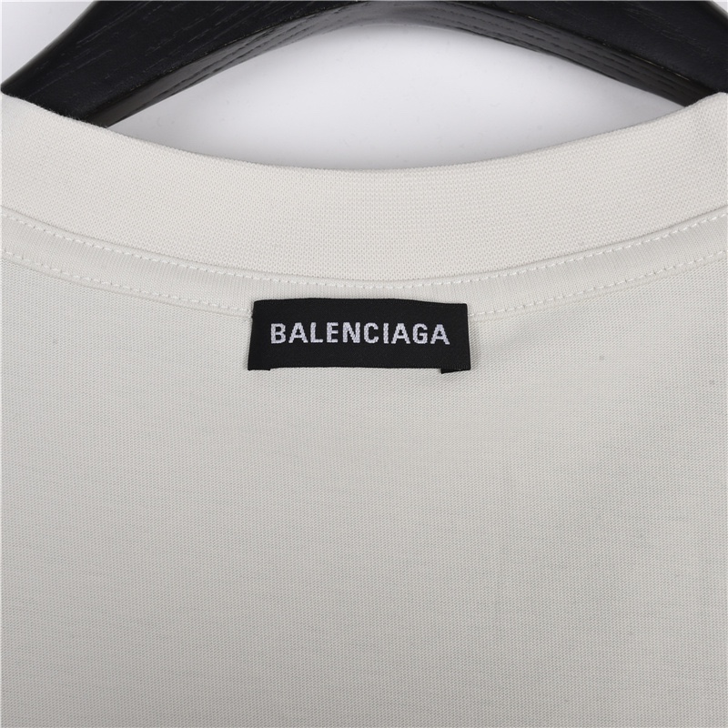 170 Balenciaga/巴黎世家 23ss 扭曲字母Logo印花短袖T恤