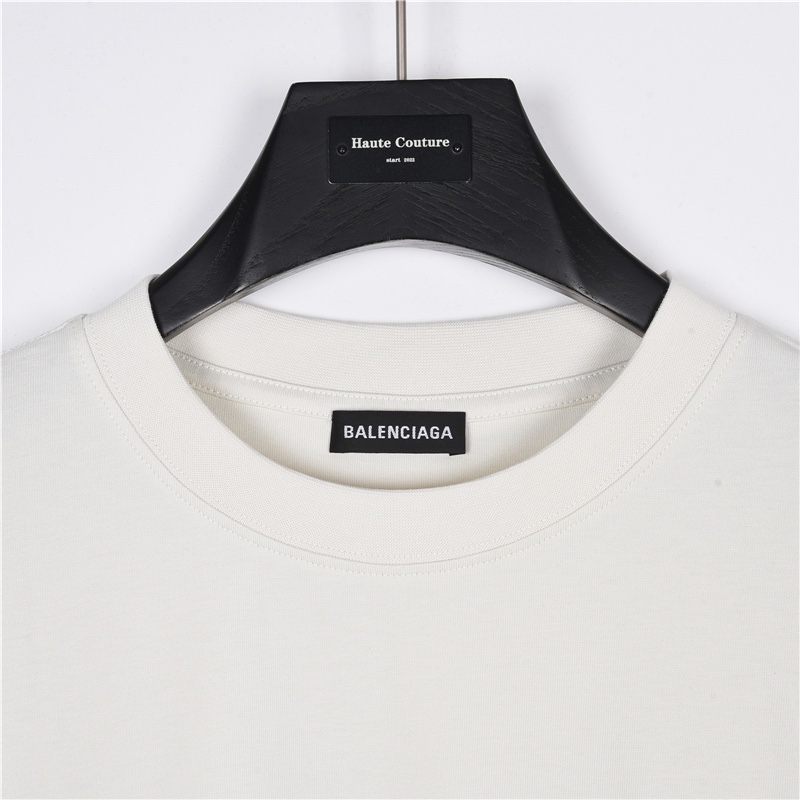 170 Balenciaga/巴黎世家 23ss 扭曲字母Logo印花短袖T恤