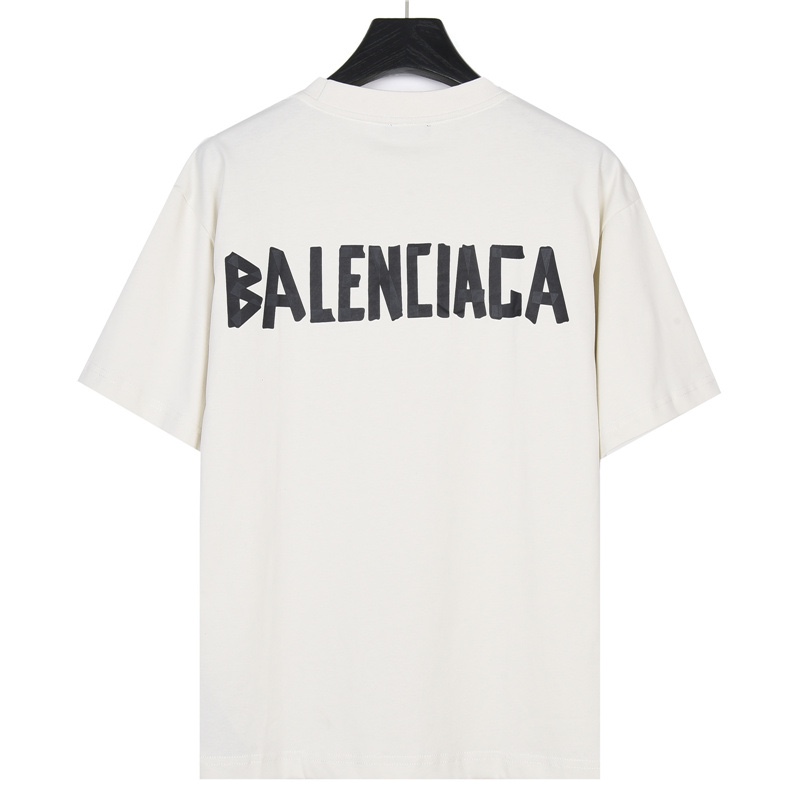 170 Balenciaga/巴黎世家 23ss 扭曲字母Logo印花短袖T恤