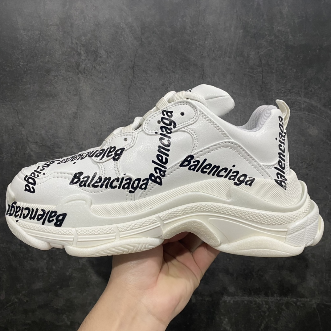 i8 pure original version Balenciaga Triple S barrage full of white characters