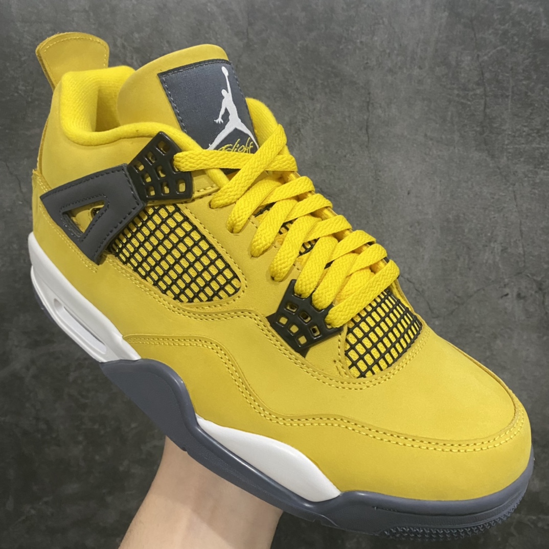 H12 version Air Jordan AJ4 Retro Electric Mother Yellow Lightning 314254-702