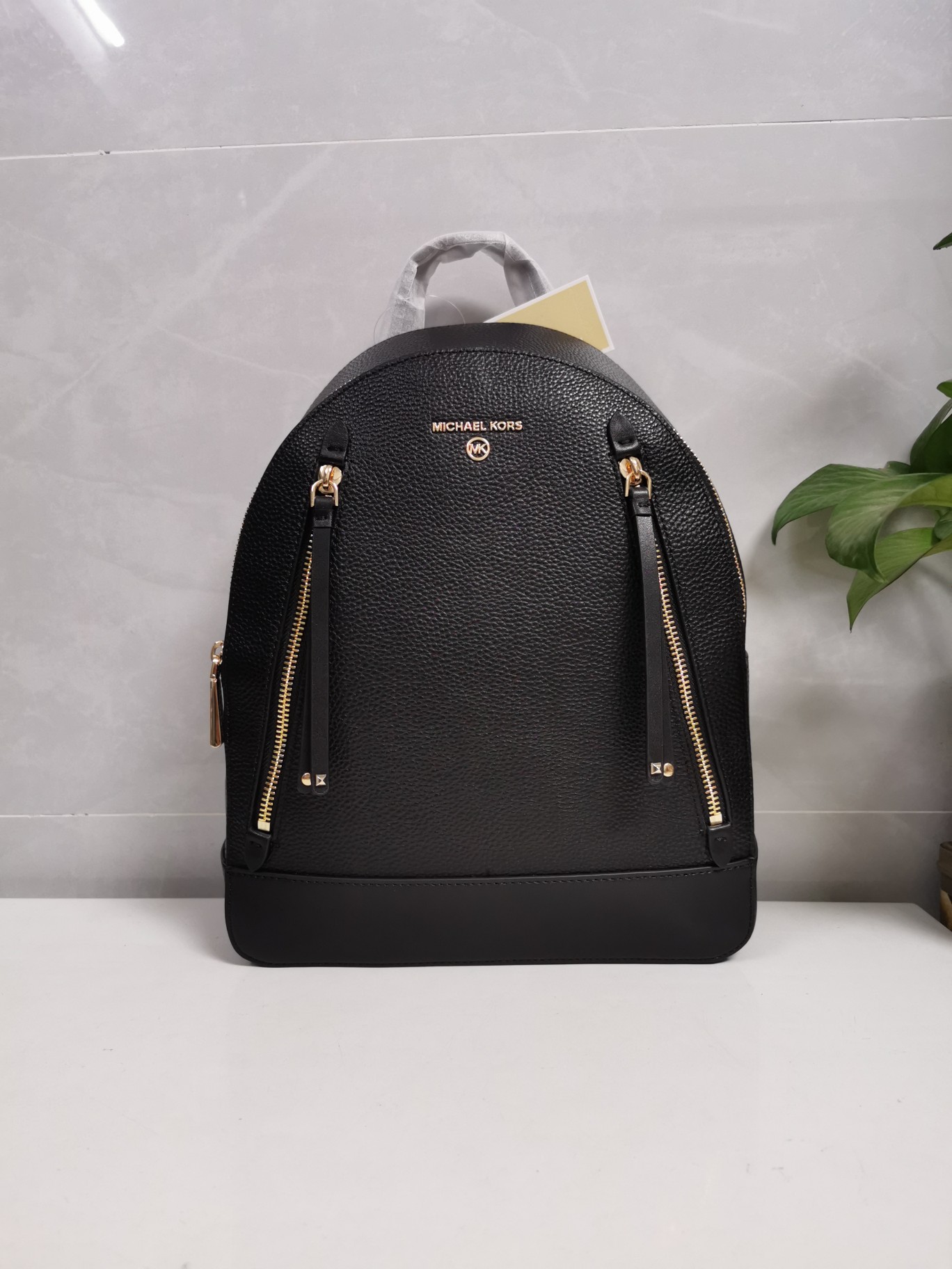 Michael Kors Mk纯原货小字母双肩包拼接女包 RHEA ZIP字母双肩包书包旅行包中号背包
