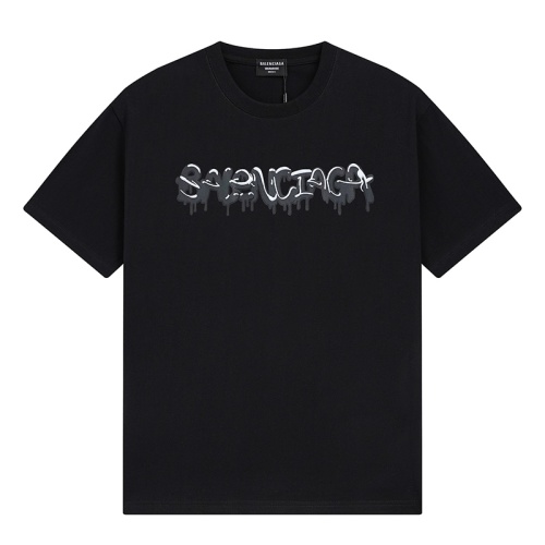 Balenciaga Ice Cream Melting Logo Print Short Sleeve T-Shirt Black 1 Balenciaga Ice Cream Melting Logo Print Short Sleeve T-Shirt Black