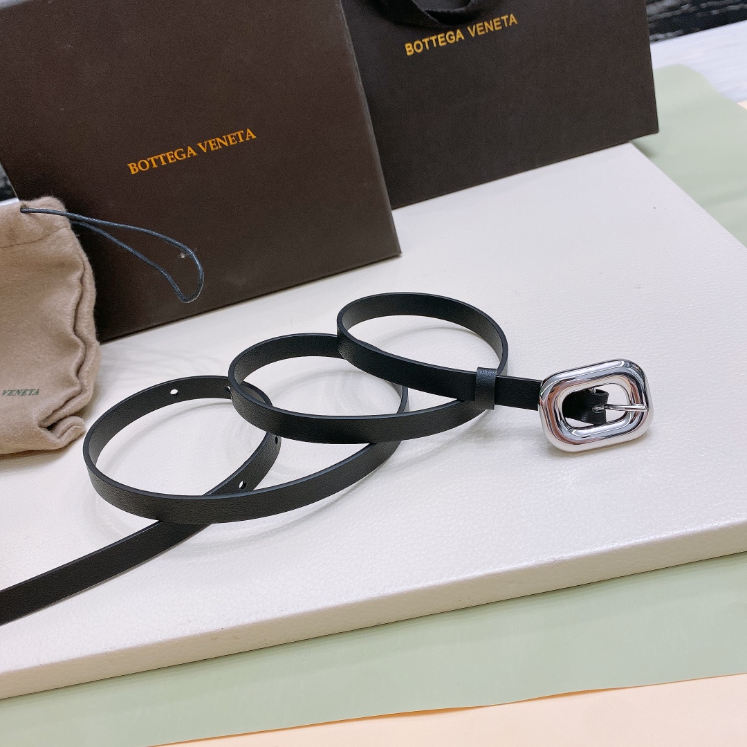 Ms. BV Calfskin Link Belt with Brass Buckle in Various Sizes - 图片 1
