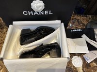 Chanel Shoes Loafers Gold Hardware Patent Leather