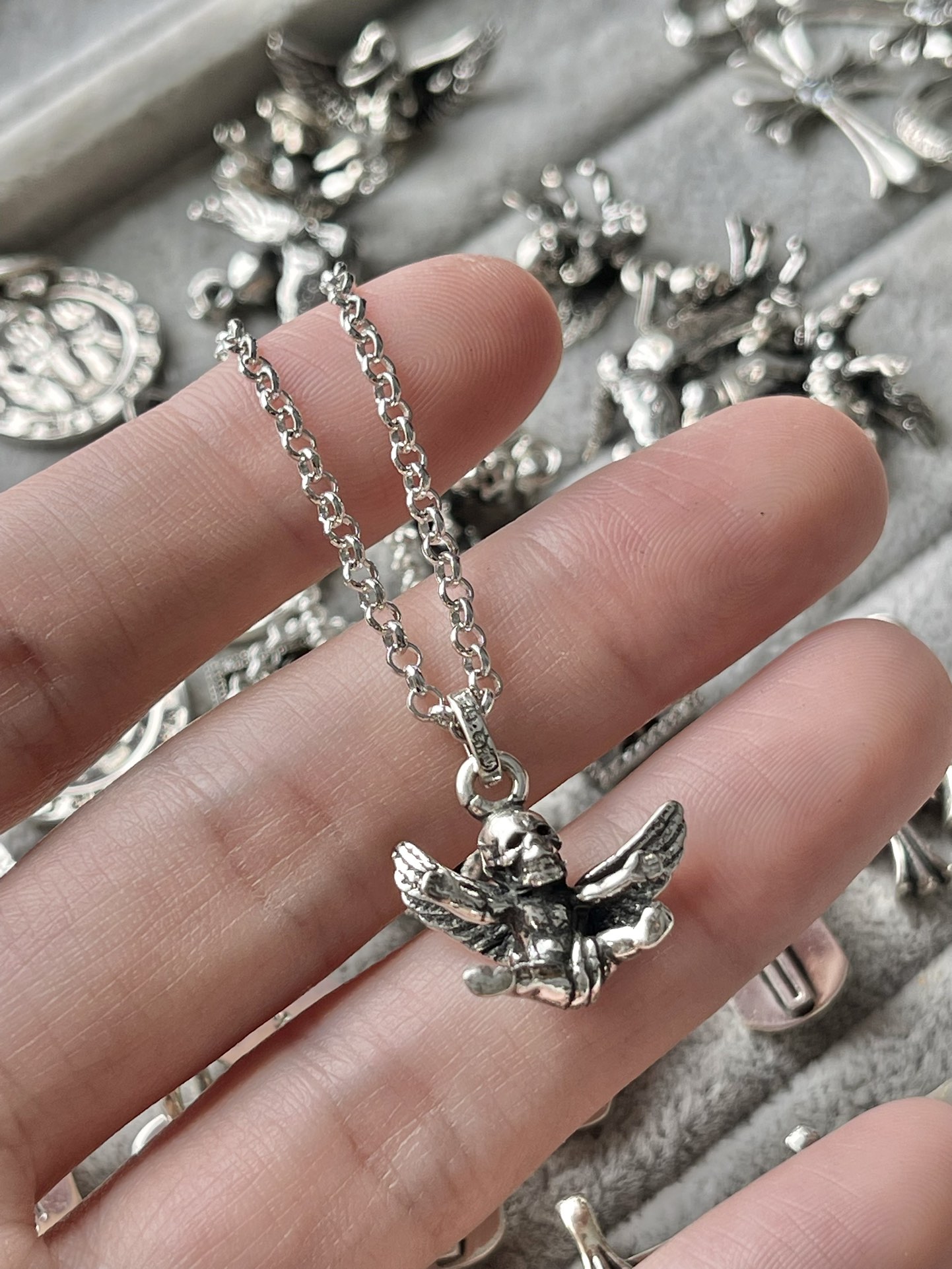 Chrome Hearts 克罗心 天使骷髅吊坠项链